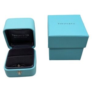 Tiffany & Co Blue Ring Box with Outer Cardboard Box Luxury Jewelry Case Square